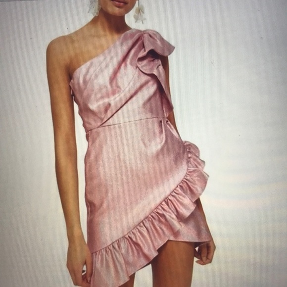 topshop pink metallic dress
